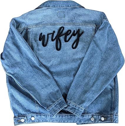 Blue Boho Designs (Black) Wifey Wedding Patch - Iron-On, Heat Transfer Embroidery Letters - Custo... | Amazon (US)