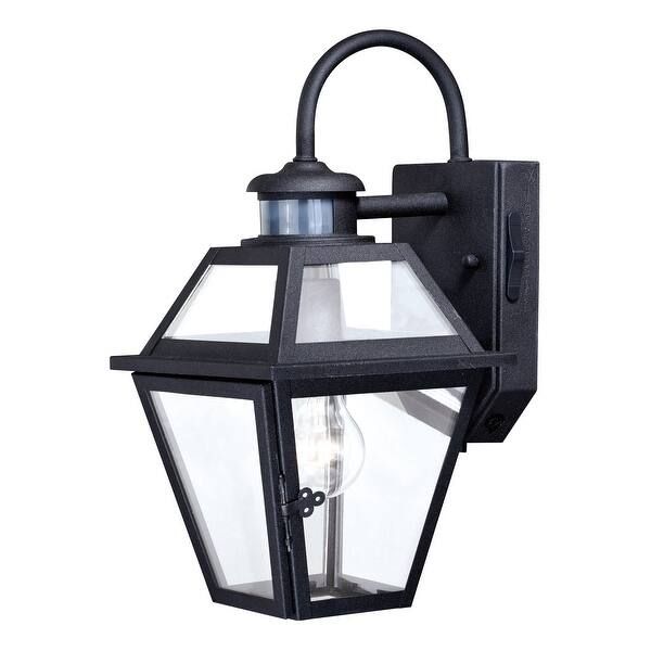 Nottingham Black Motion Sensor Dusk to Dawn Outdoor Wall Light - 7-in W x 14-in H x 8.75-in D | Bed Bath & Beyond