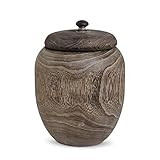 K&K Interiors 16520A-1 9.5 Inch Paulownia Wood Container w/Lid, Brown | Amazon (US)