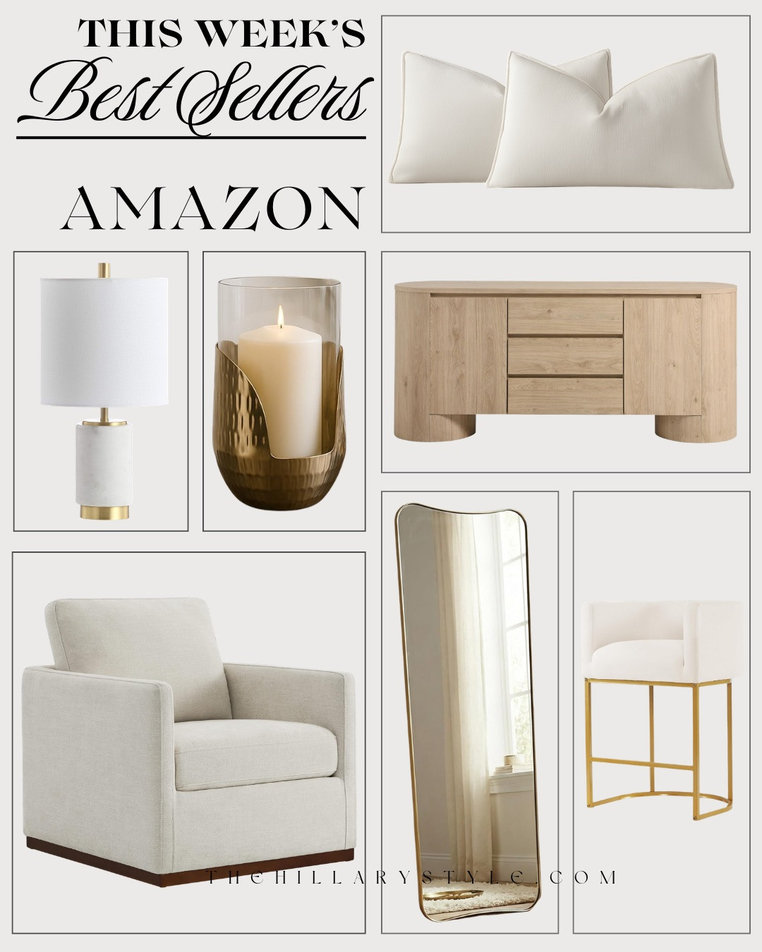 THIS WEEK’S AMAZON BEST SELLERS — NEUTRAL & ELEVATED! From DESIGNER-LOOK LIGHTING to SOFT NEUTRAL SEATING and STATEMENT MIRRORS, these are the pieces everyone is loving right now. Timeless, clean, and luxury-for-less favorites.

#Amazon #TheHillaryStyle #AmazonHome #BestSellers #NeutralDecor #LuxuryForLess #DesignerLookForLess #HomeRefresh #ModernOrganicDecor #ChicInteriors 

 #LTKU #LTKOver40 #LTKHome