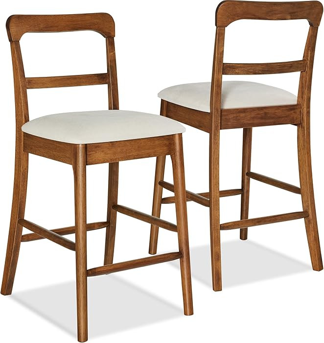 Best Choice Products Bar Stool Set of 2, Modern Farmhouse Counter Height Stools w/Upholstered Cus... | Amazon (US)
