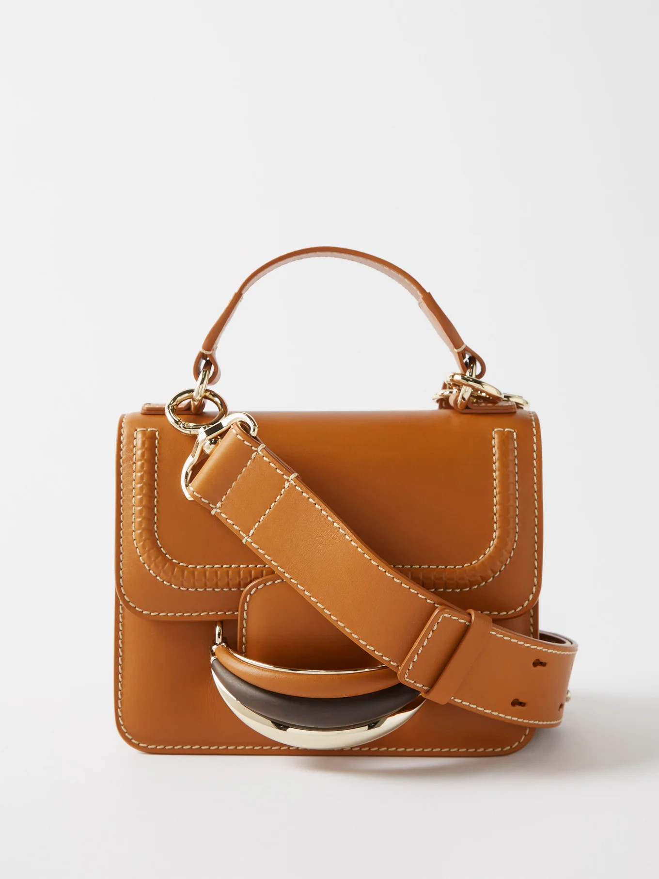 Kattie topstitched leather crossbody bag | Chloé | Matches (UK)