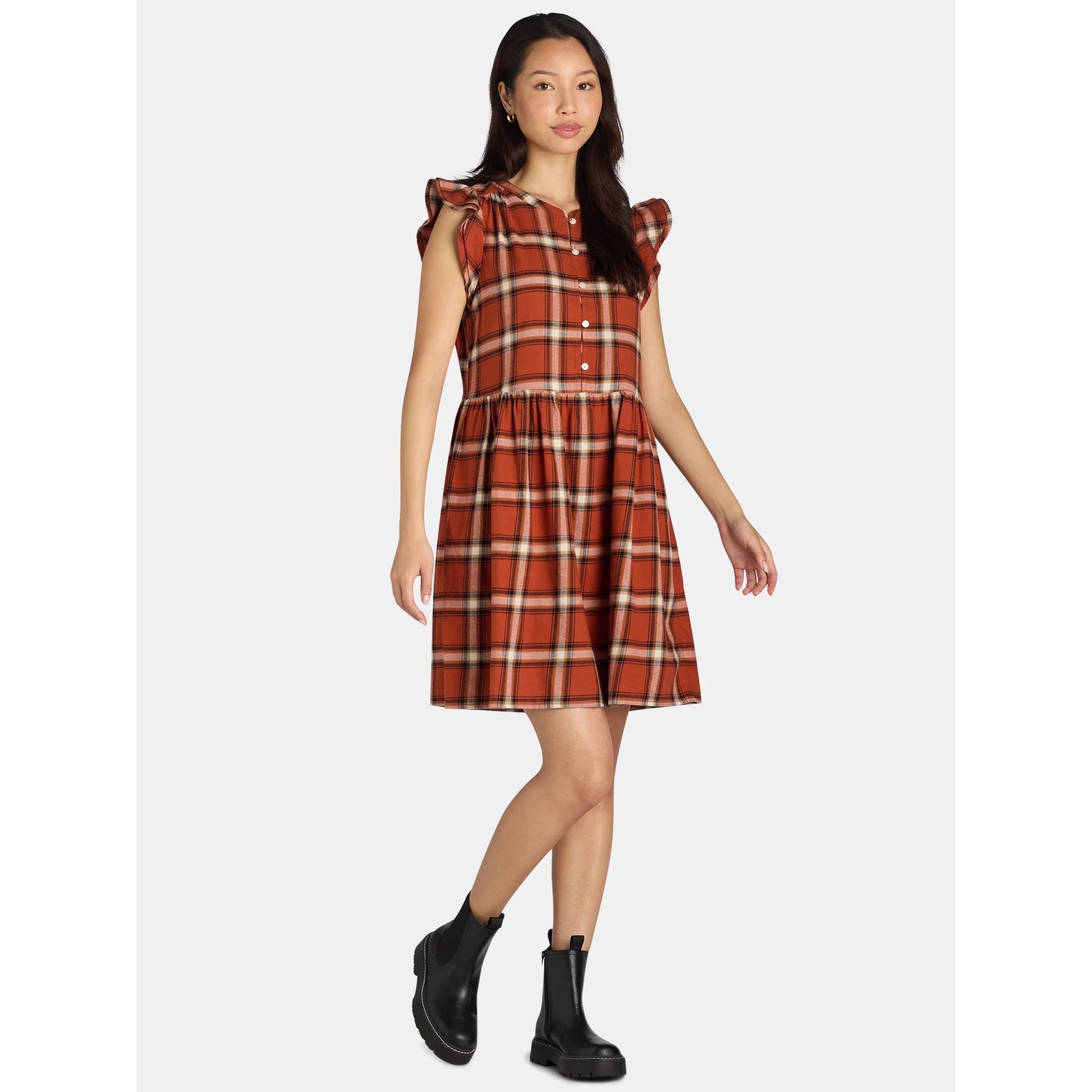 Time and Tru Women's Mini Woven Dress | Walmart (US)