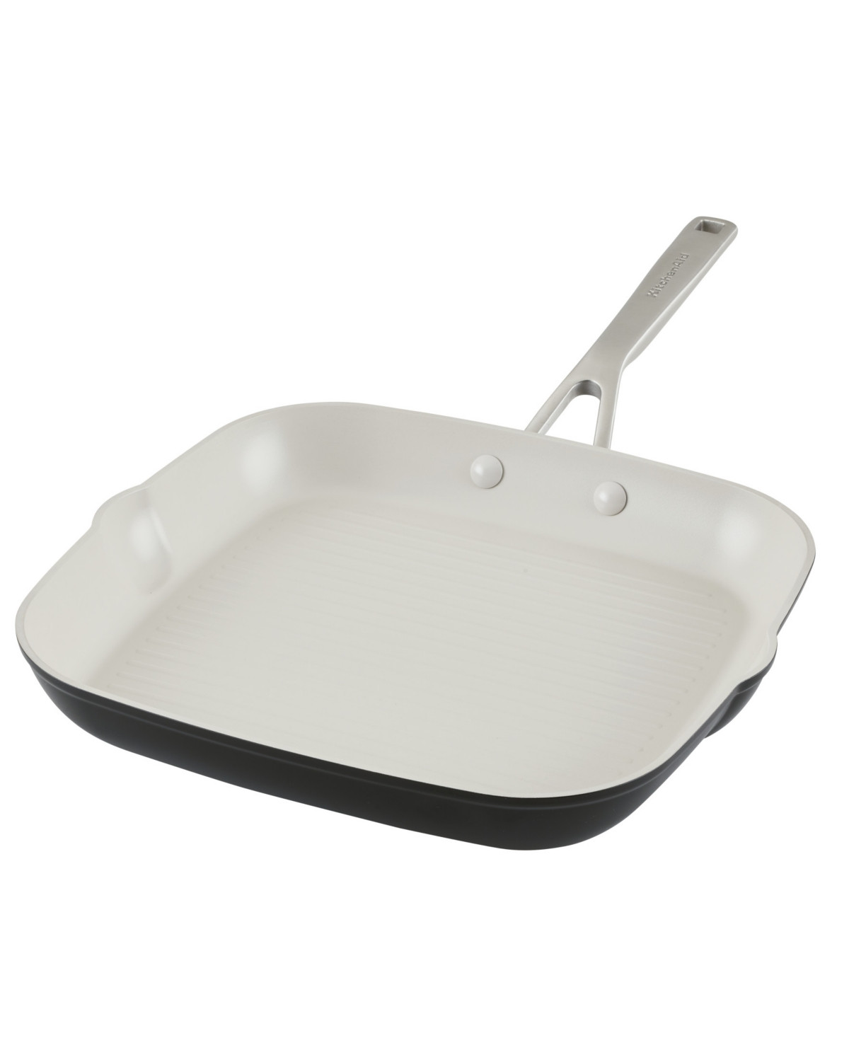 KitchenAid Hard Anodized Aluminum Ceramic 11.25" Nonstick Grill Pan - Matte Black | Macy's
