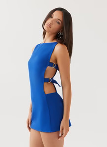 Cherish You Buckle Mini Dress - Ivory | Peppermayo (Global)