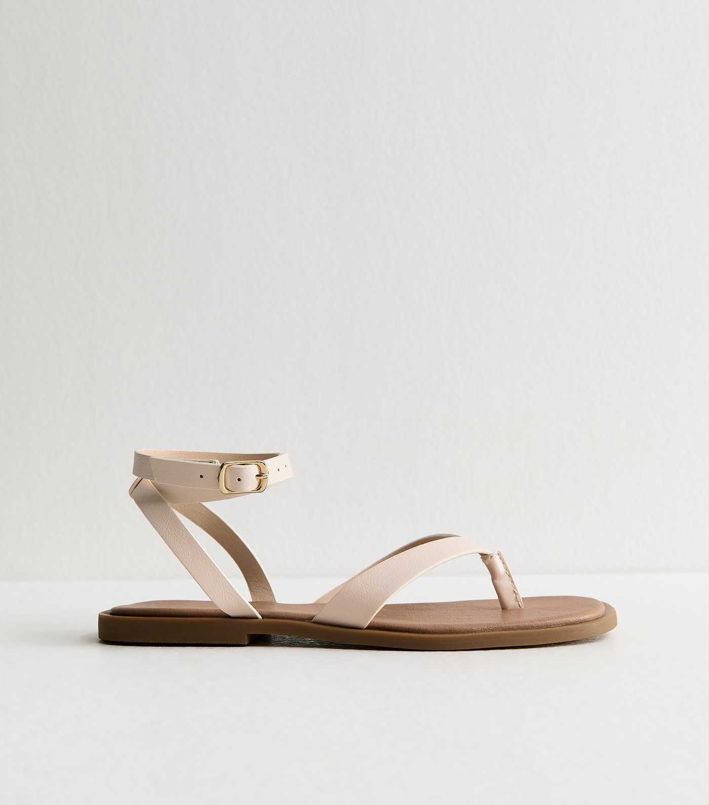 Cream Toe Post Wrap Around Ankle Strap Sandals | New Look | New Look (UK)