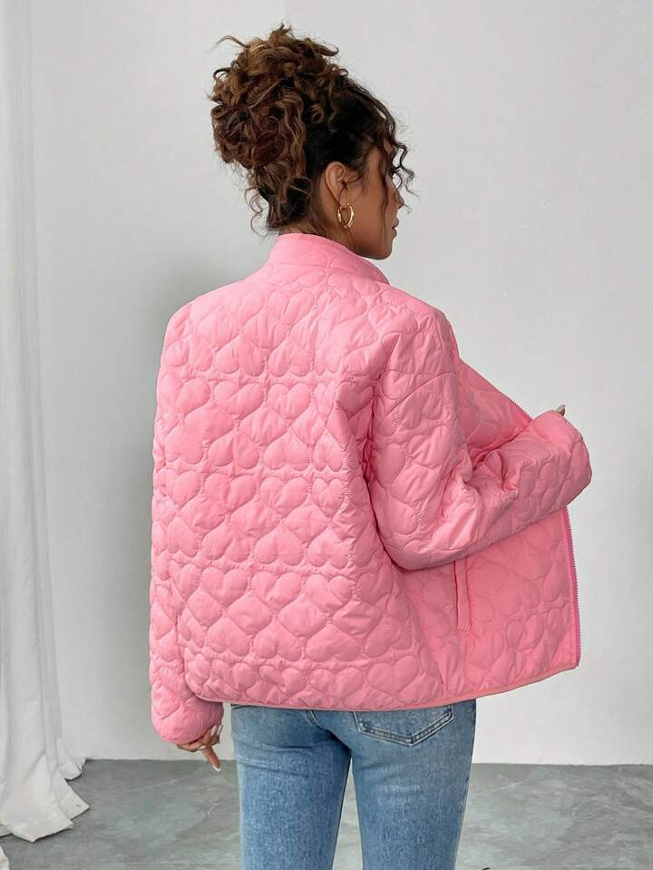SHEIN Relaxiva Women's Fashion Heart-Shaped Casual Winter Clothes Padded Coat | SHEIN