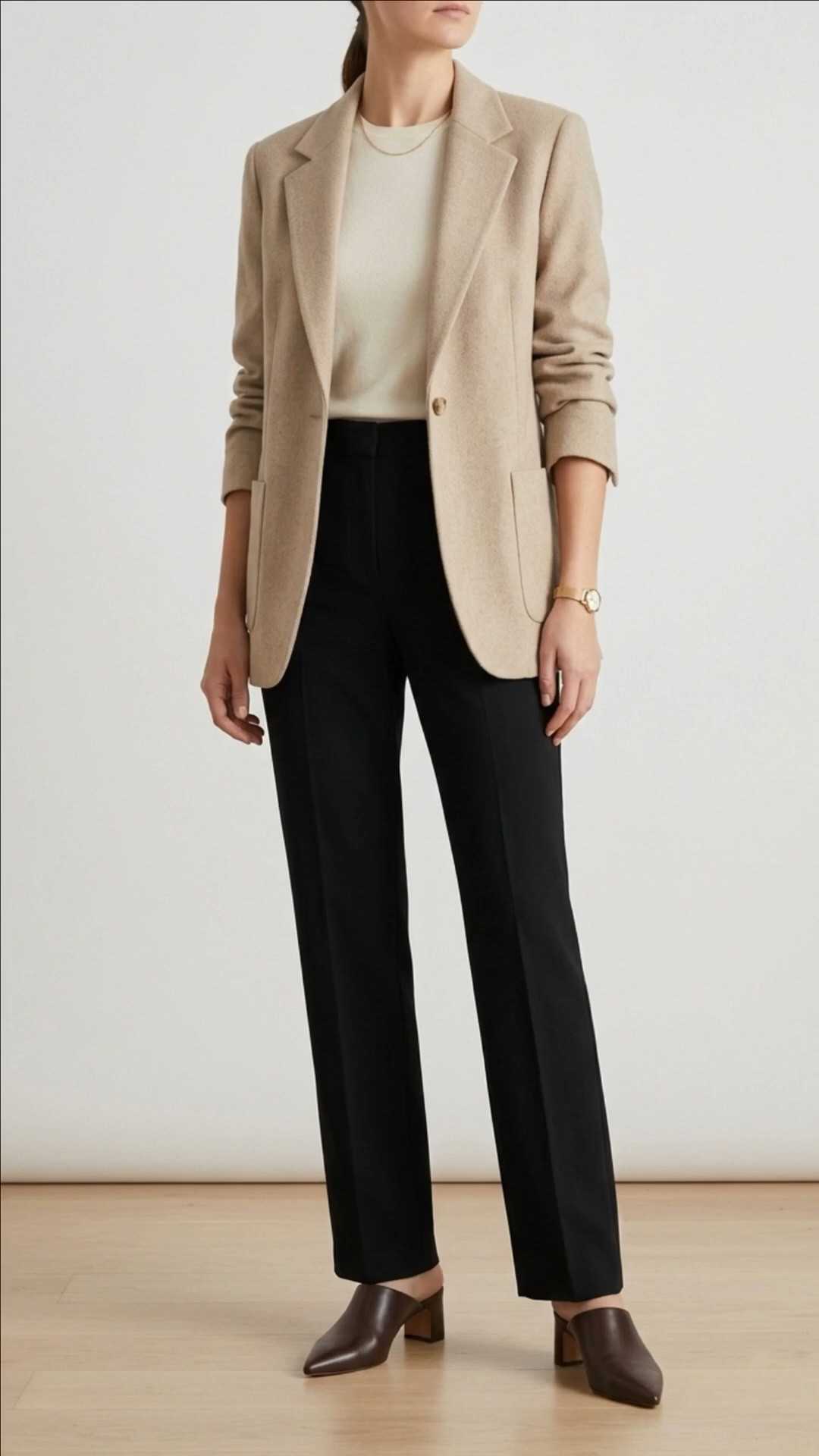 One pair of espresso mules, three business casual looks. ✨  

Look 1: Neutral blazer + tailored trousers, clean, polished, office-ready.  

Look 2: Soft blouse + midi skirt, feminine, quiet luxury, still appropriate.  

Look 3: Knit top + straight-leg trousers, minimal, comfortable, but put-together.  

The secret? Neutral, espresso mules that work with every soft-neutral piece in your wardrobe. One shoe, less decision fatigue, more chic.  

Which look would you wear: 1, 2, or 3?

#LTKWorkwear