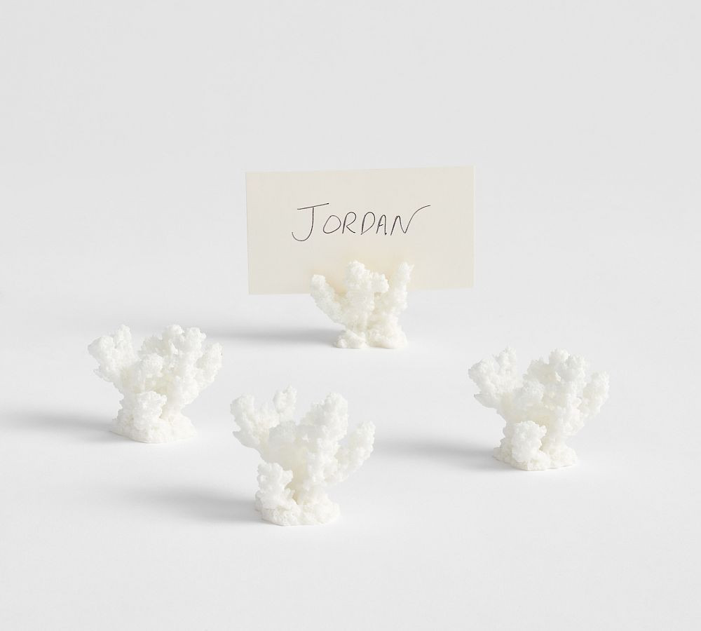 White Coral Place Card Holders - Set of 4 | Pottery Barn (US)