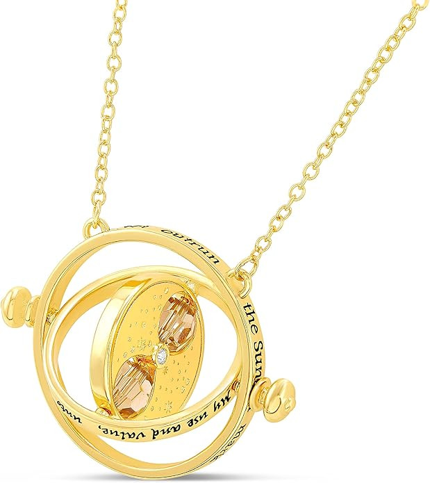 Harry Potter Jewelry - Hermione Time Travel Magical Hourglass Rotating Necklace, Time Turner, Fla... | Amazon (US)