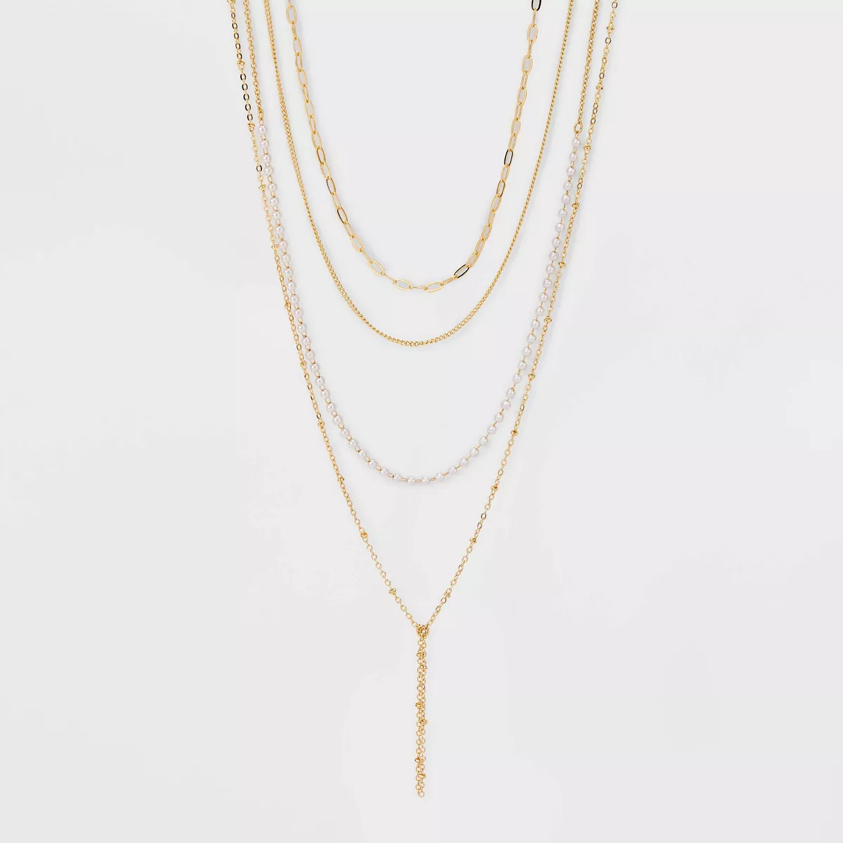 Pearl and Chain Multi-Strand Necklac - A New Day™ Gold | Target