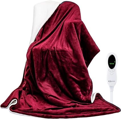 Qoosea Heated Blanket Electric Blanket Twin Size 50" x 60" Throw Soft Flannel Sherpa Heating Blan... | Amazon (US)