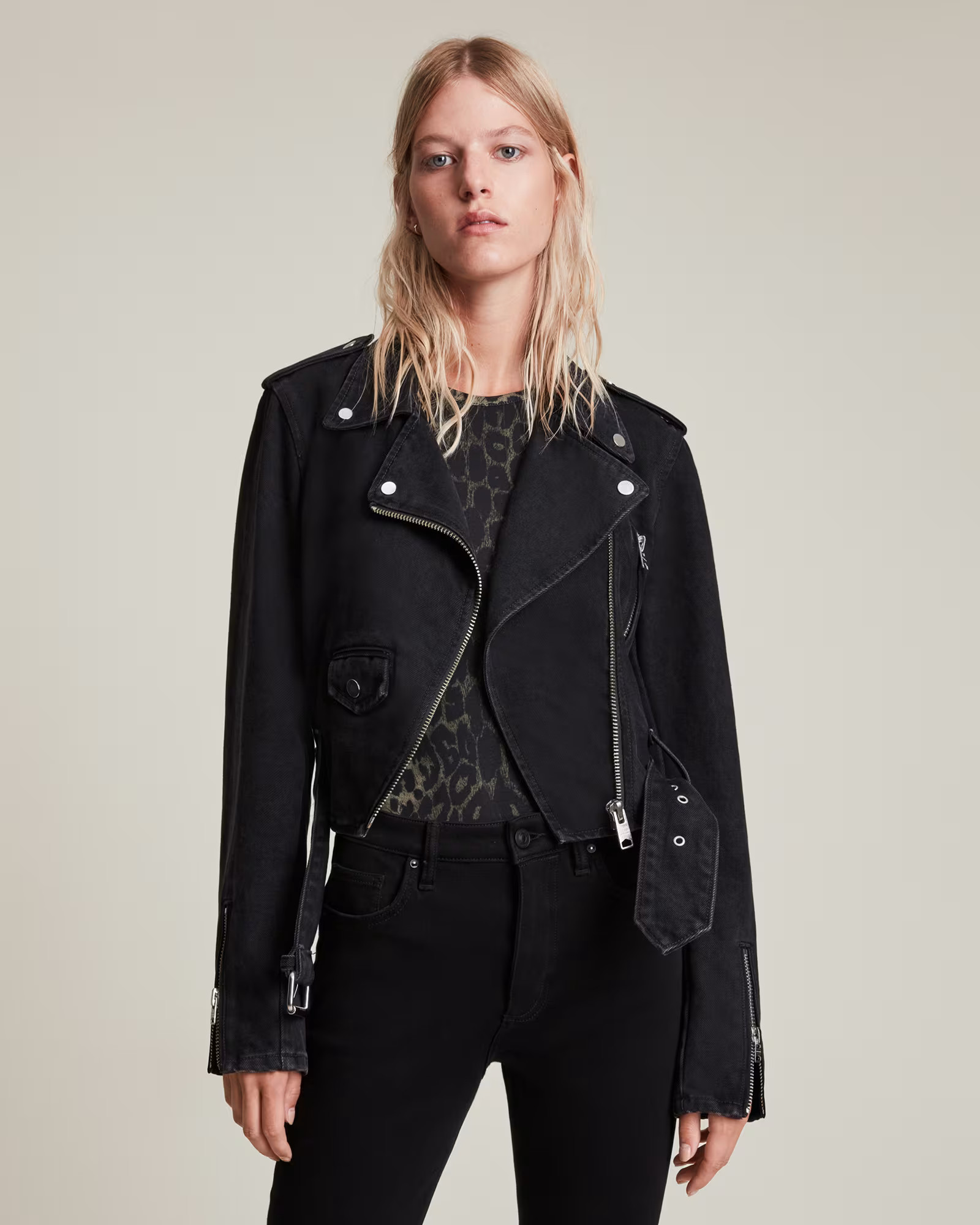 Balfern Cropped Denim Jacket | AllSaints US