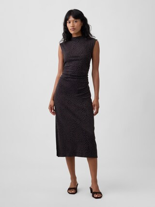 Modern Ribbed Sleeveless Mockneck Midi Dress | Gap Factory