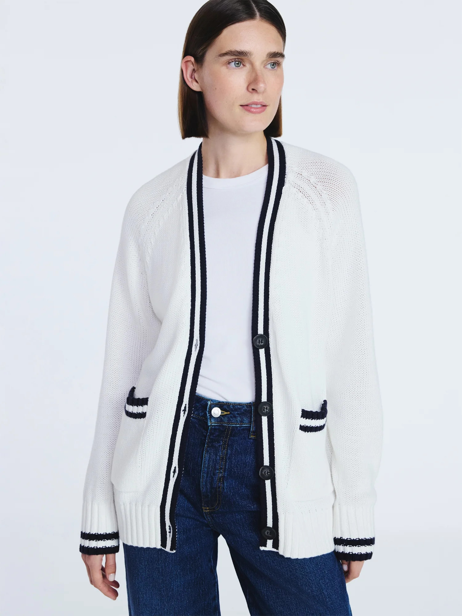 Free Assembly Women's and Women's Plus Cotton Grandpa Cardigan Sweater, Sizes XS-4X | Walmart (US)