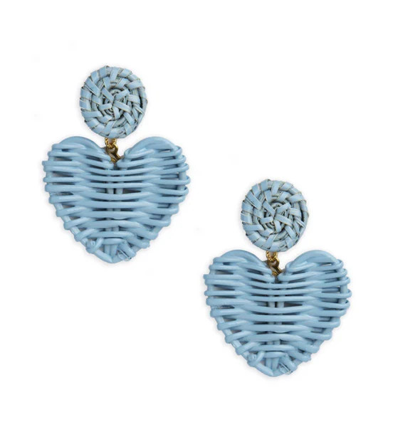 Penelope Blue Bonnet Rattan Hearts | The Avenue