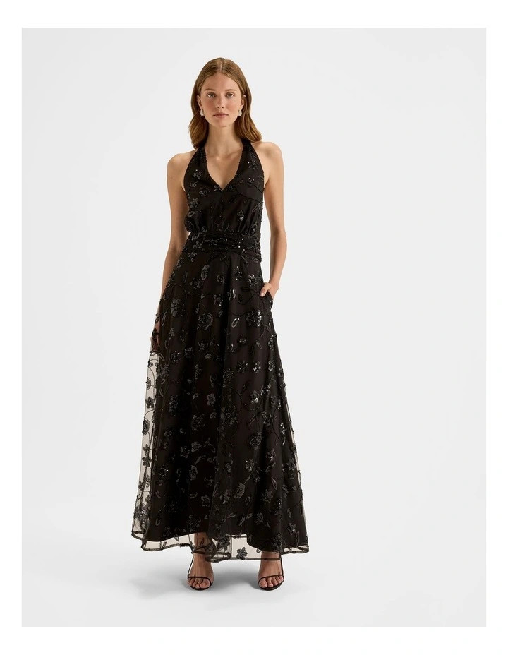 Night Rose Maxi Dress in Black | Myer