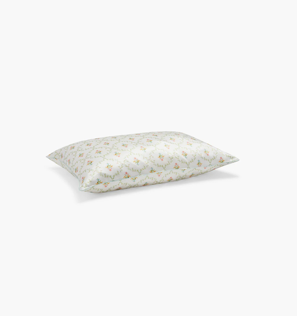 The Sisi Silk Pillowcase - Pastel Trellis | Hill House Home US