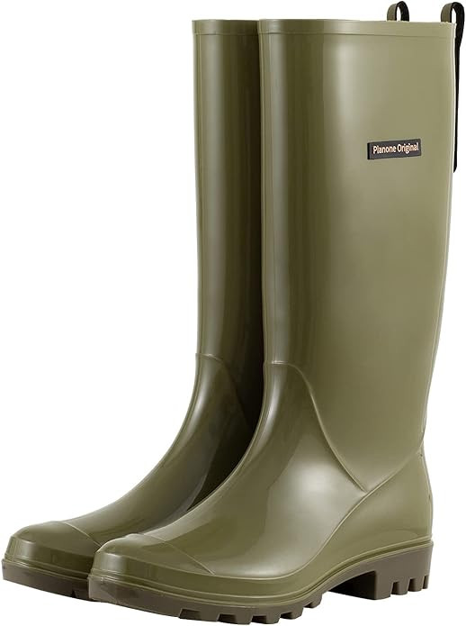 planone Tall rain Boots for Women and Waterproof Garden Shoes，Anti-Slipping Rainboots for Ladie... | Amazon (US)