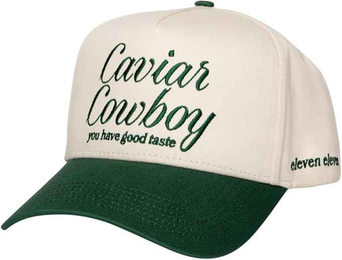 Caviar Cowboy Cap (Beige & Forest Green) Baseball Cap Adjustable Size for Outdoor Activities All ... | Amazon (US)