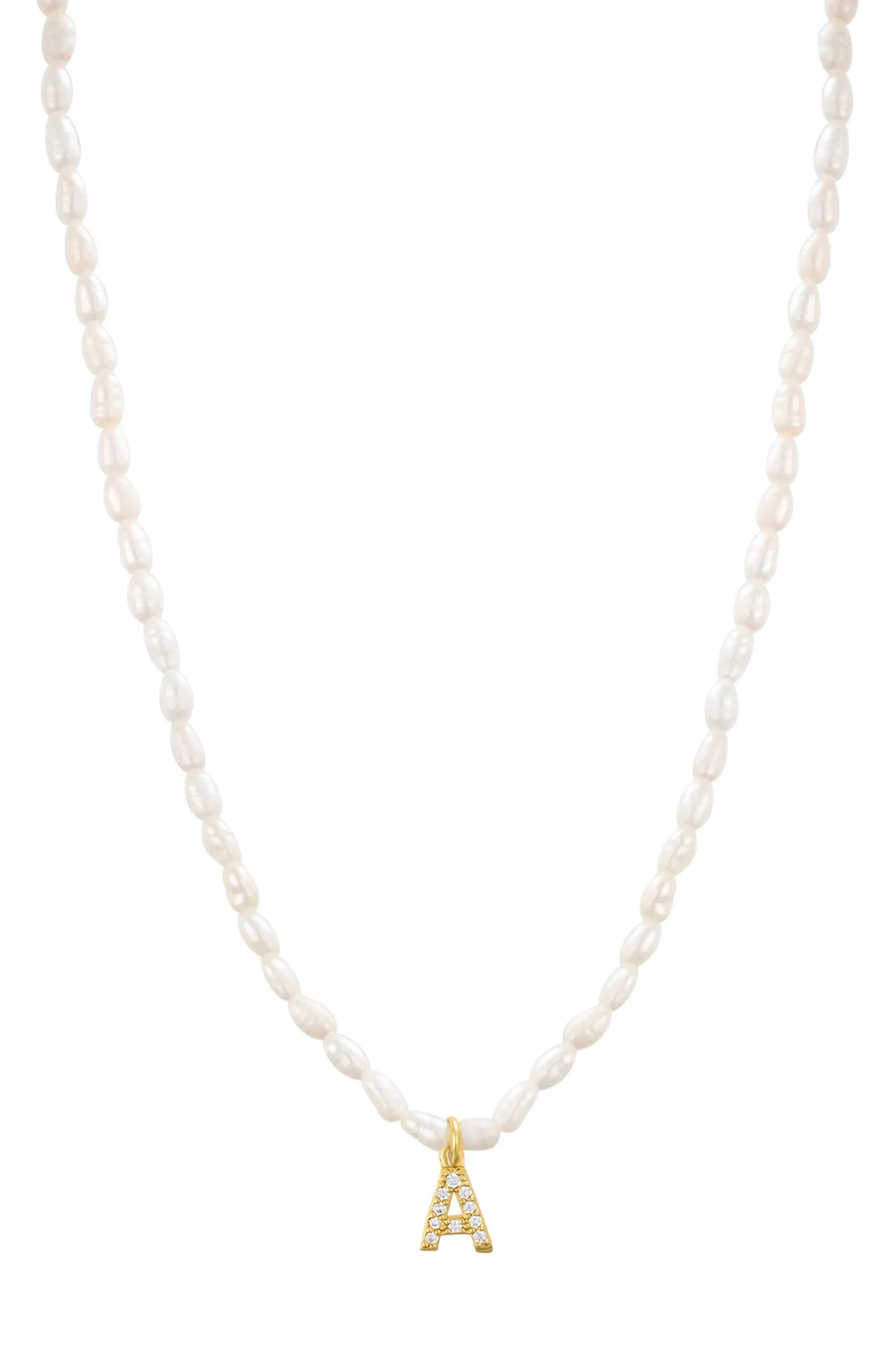 st. Moran Initial Freshwater Pearl Beaded Necklace | Nordstrom | Nordstrom