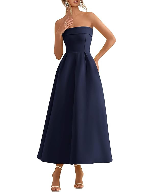 PRETTYGARDEN Cocktail Dresses for Women 2026 Summer Formal Elegant Tube Top Strapless Spring Wedd... | Amazon (US)