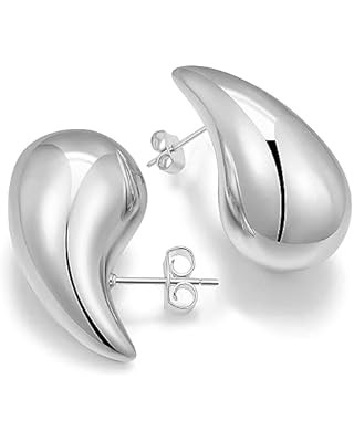 Apsvo Chunky Gold Hoop Earrings for Women, Dupes Earrings Lightweight Waterdrop Hollow Open Hoops... | Amazon (US)