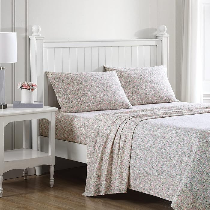 Laura Ashley - King Sheets, Cotton Percale Bedding Set, Lightweight & Breathable Home Decor (Love... | Amazon (US)