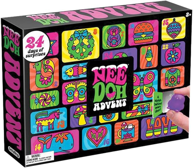 Schylling NeeDoh Squishmas Advent Calendar - 24 Mini Squeeze Toys - Christmas Countdown - Ages 3 ... | Amazon (US)