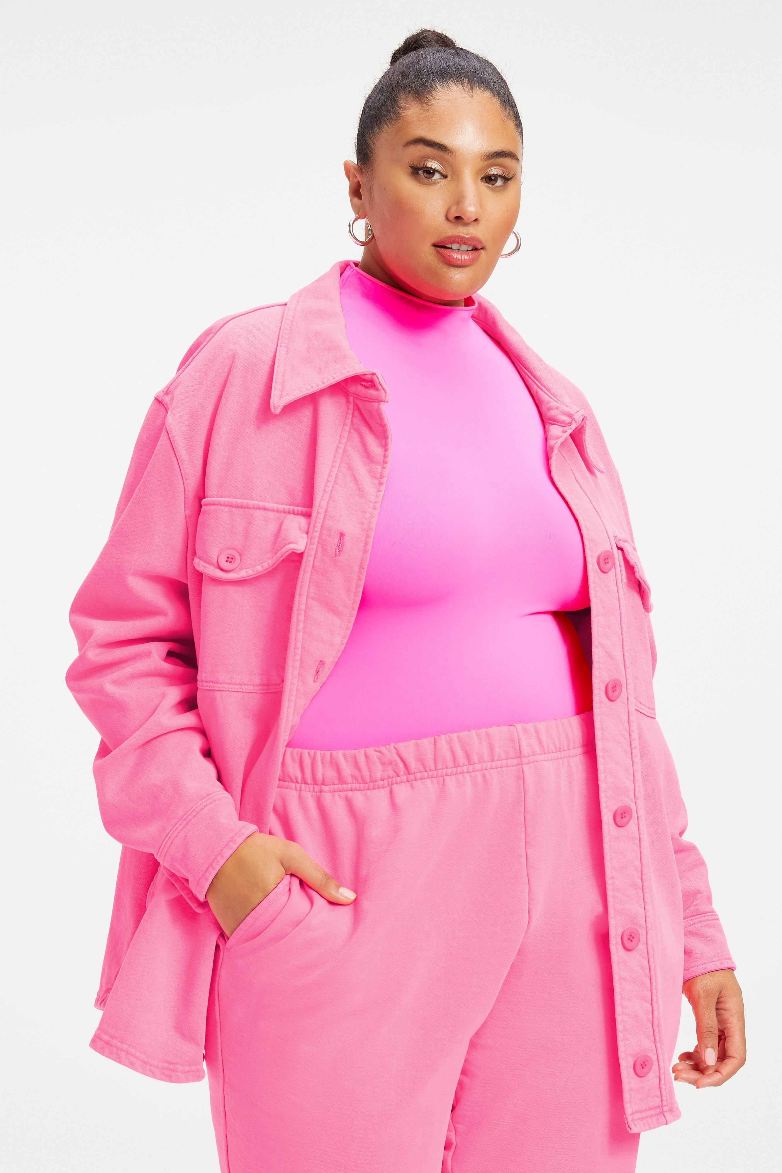 FLEECE SHACKET | HOT PINK002 | Good American