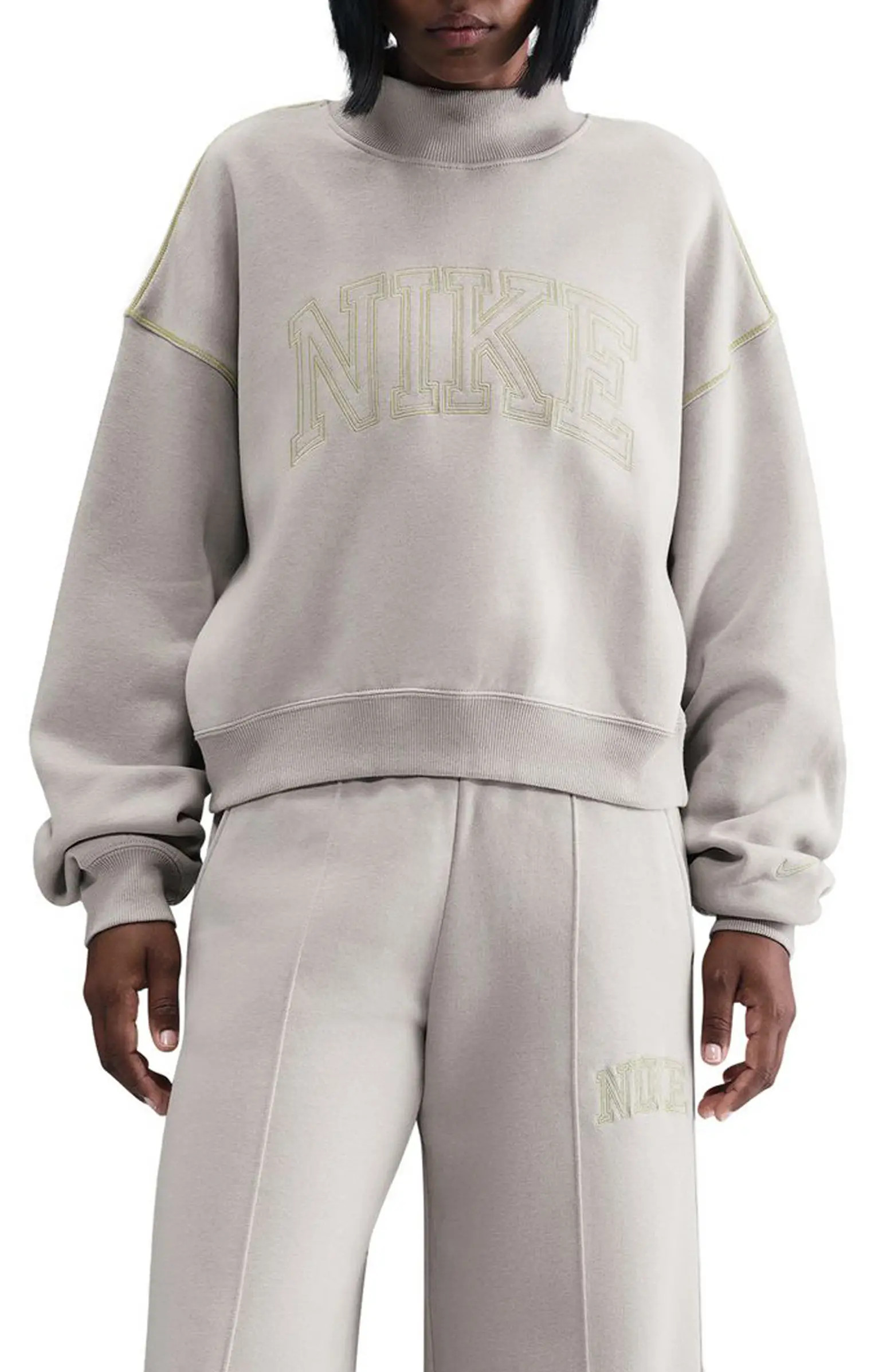 Sportswear Mock Neck Phoenix Fleece Oversize Sweatshirt | Nordstrom
