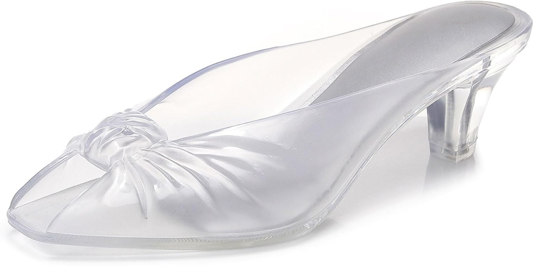 Jelly Sandals for Women Peep-Toe Kitten Heels Clear TPU Bow Backless Slides Mules Summer Beach Lo... | Amazon (US)