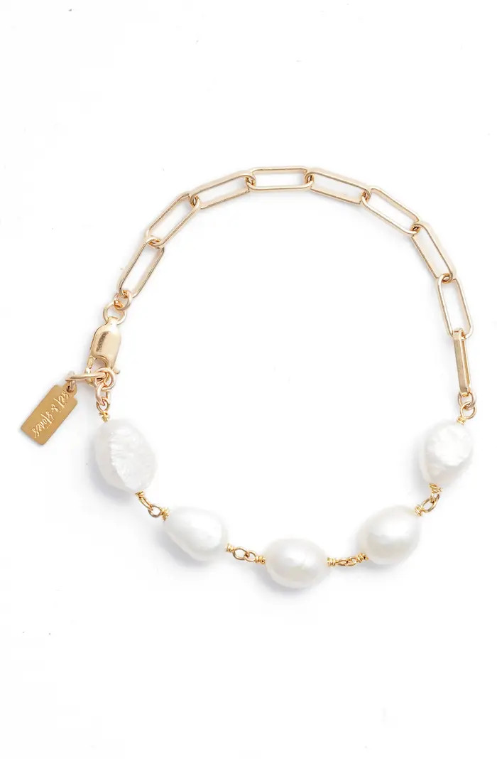 Set & Stones Caelynn X Set & Stones Laura Freshwater Pearl Station Bracelet | Nordstrom | Nordstrom