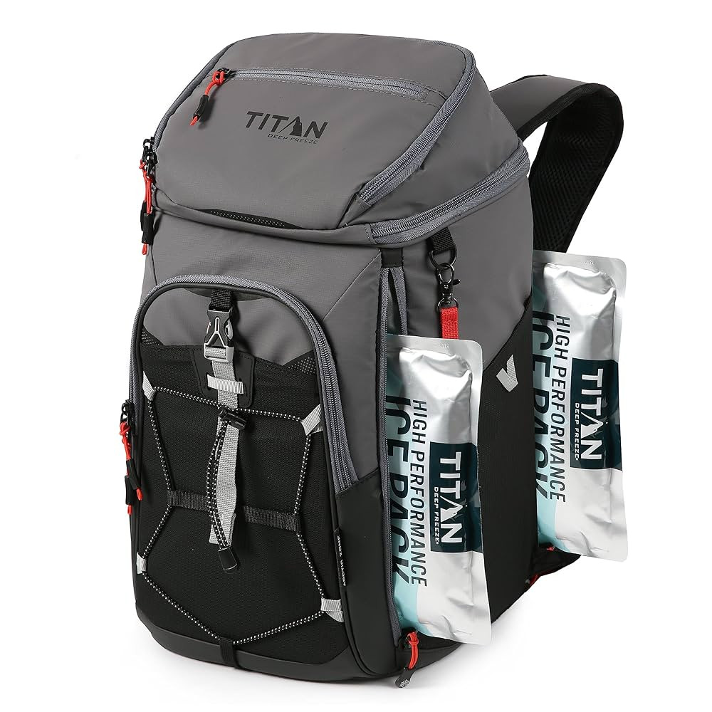 Titan Deep Freeze Ice Wall Backpack Cooler 30 Can Cooler Bag with Ice Packs | Amazon (US)