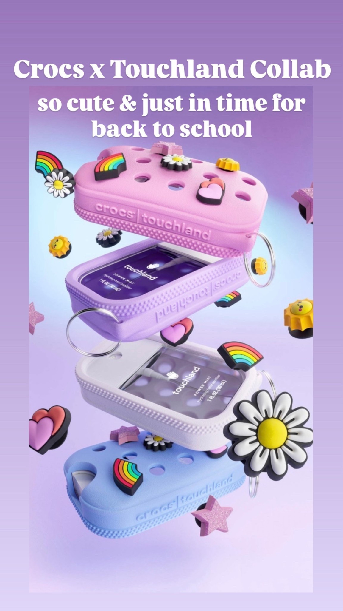 Back to school just got way cuter 🍓✨ The sweetest collab between @touchland and @crocs = this adorable keychain sanitizer case! Attach it to backpacks, sports bags, or keys and customize it with your fave gibbets 💖 Functional and fun—these are flying, don’t wait!



#LTKKids #LTKU #LTKSeasonal