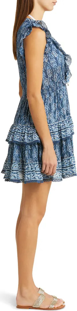 ALICIA BELL Rainey Mixed Floral Ruffle Tiered Cotton & Silk Cover-Up Dress | Nordstrom | Nordstrom