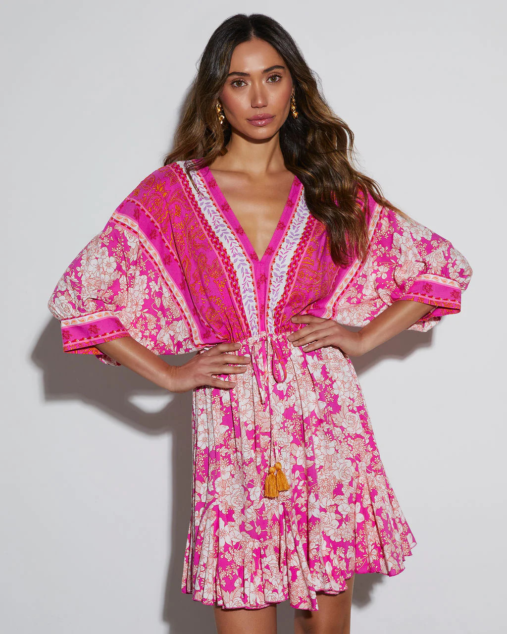 Casselle V-Neck Printed Mini Dress | VICI