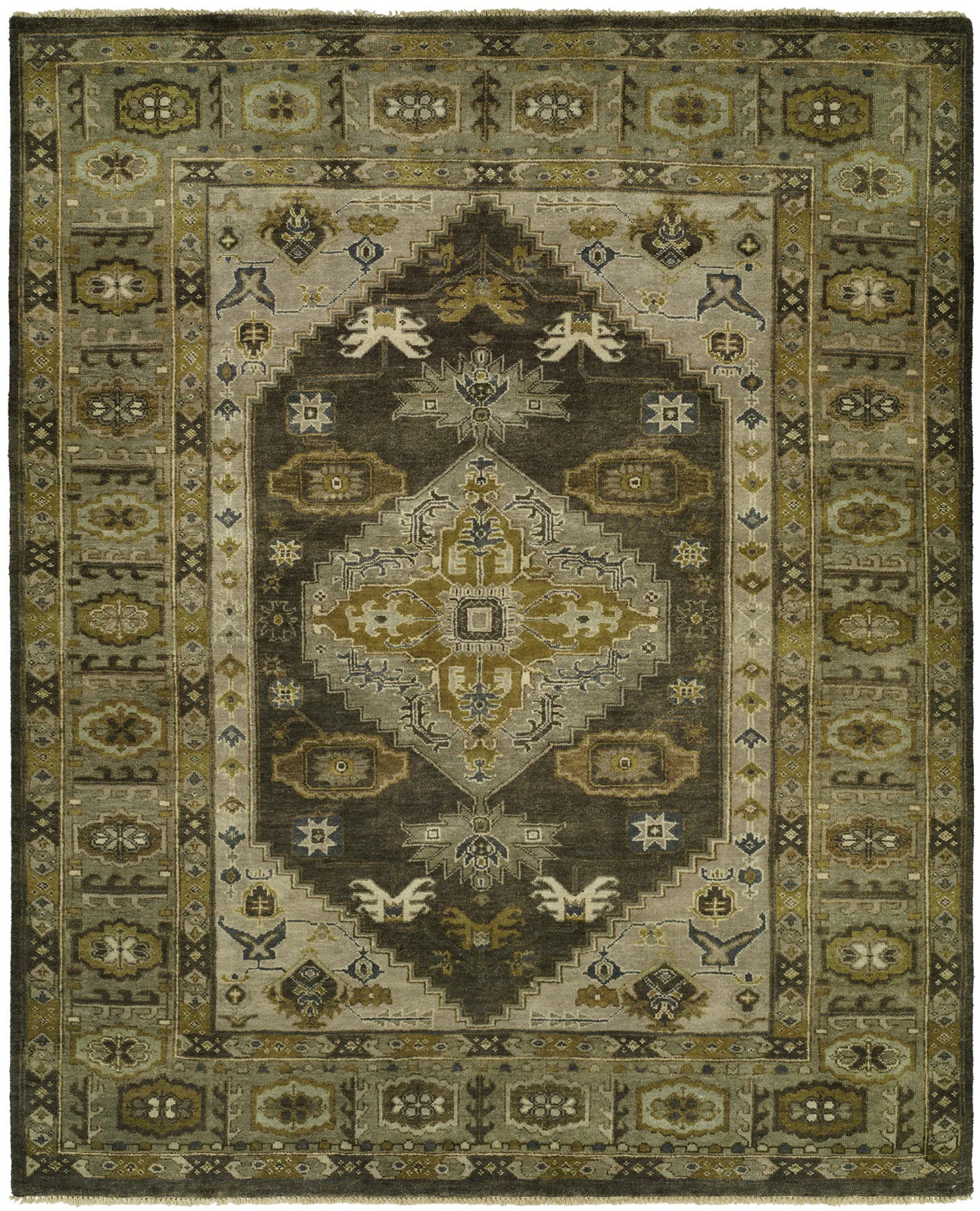 McCandlish Oriental Hand-Knotted Wool Gray Area Rug | Wayfair Professional