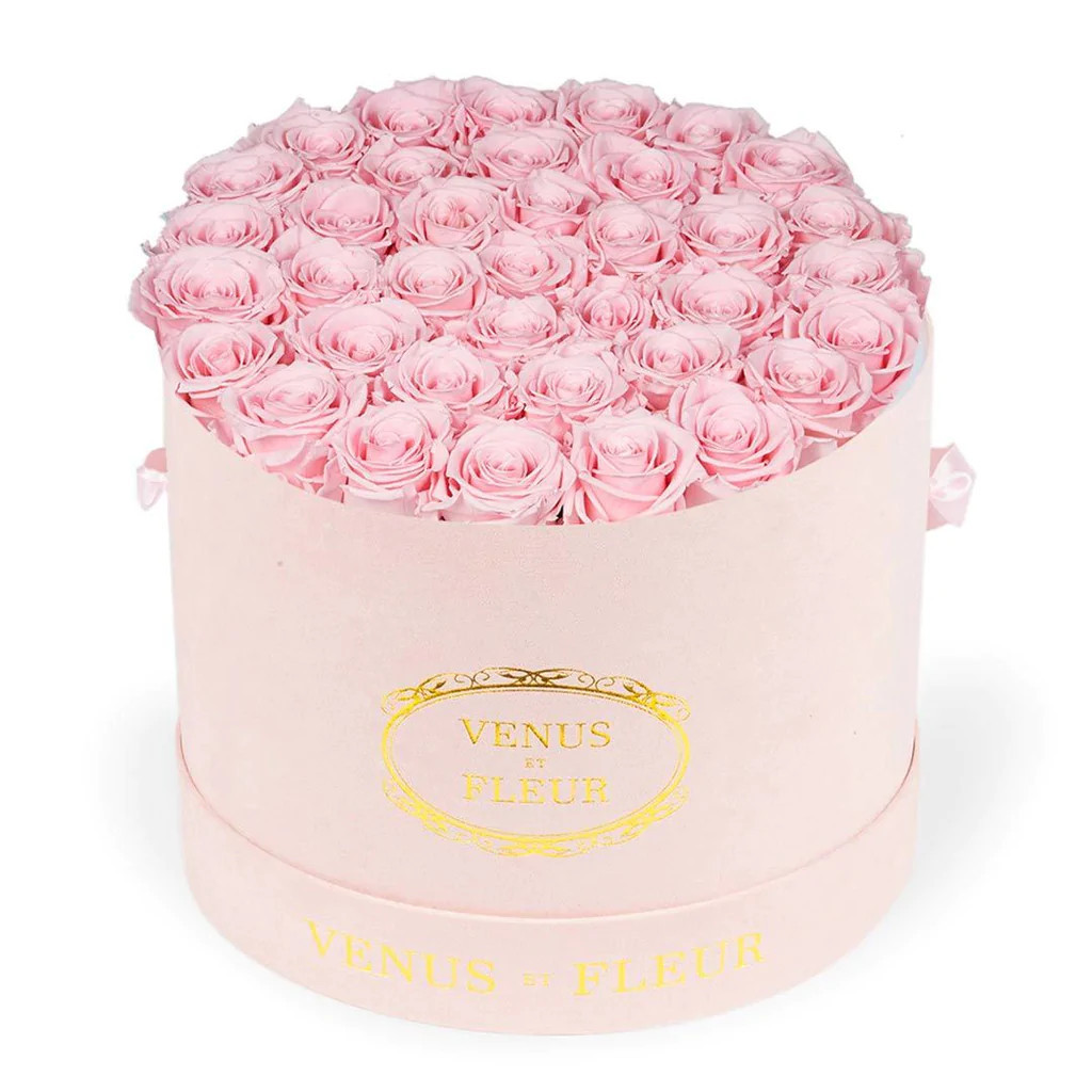 Large Round - Blush Suede with Eternity Roses | Venus ET Fleur