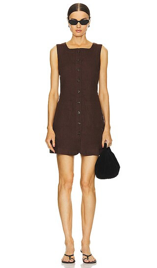 Emma Mini Dress in Chocolate | Revolve Clothing (Global)