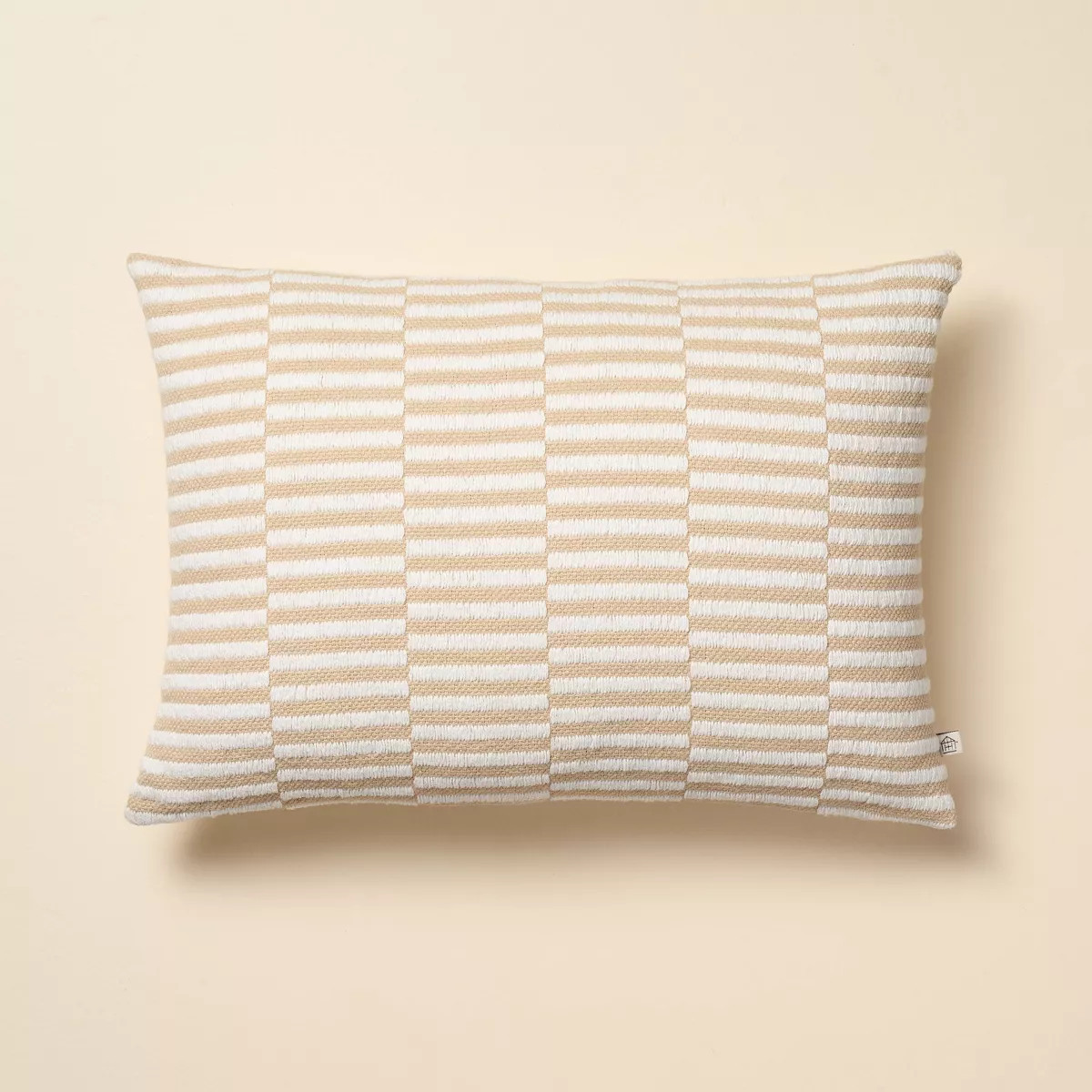 14"x20" Broken Stripe Lumbar Throw Pillow Tan/Cream - Hearth & Hand™ with Magnolia | Target