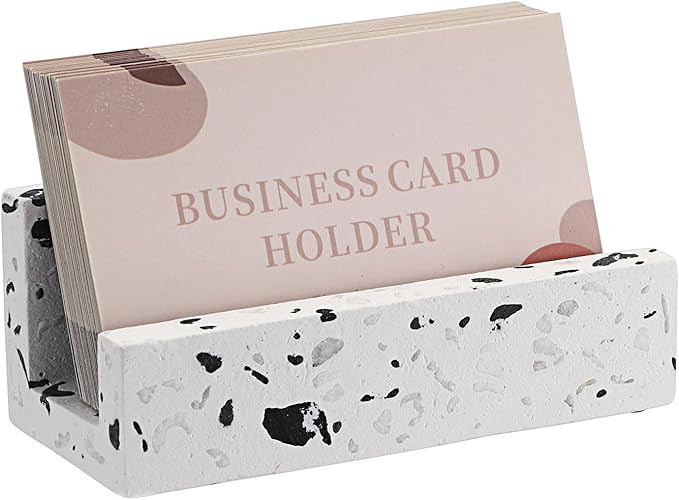 Hipiwe Business Card Holder for Desk Terrazzo Business Card Display Stand Desktop Business Name C... | Amazon (US)
