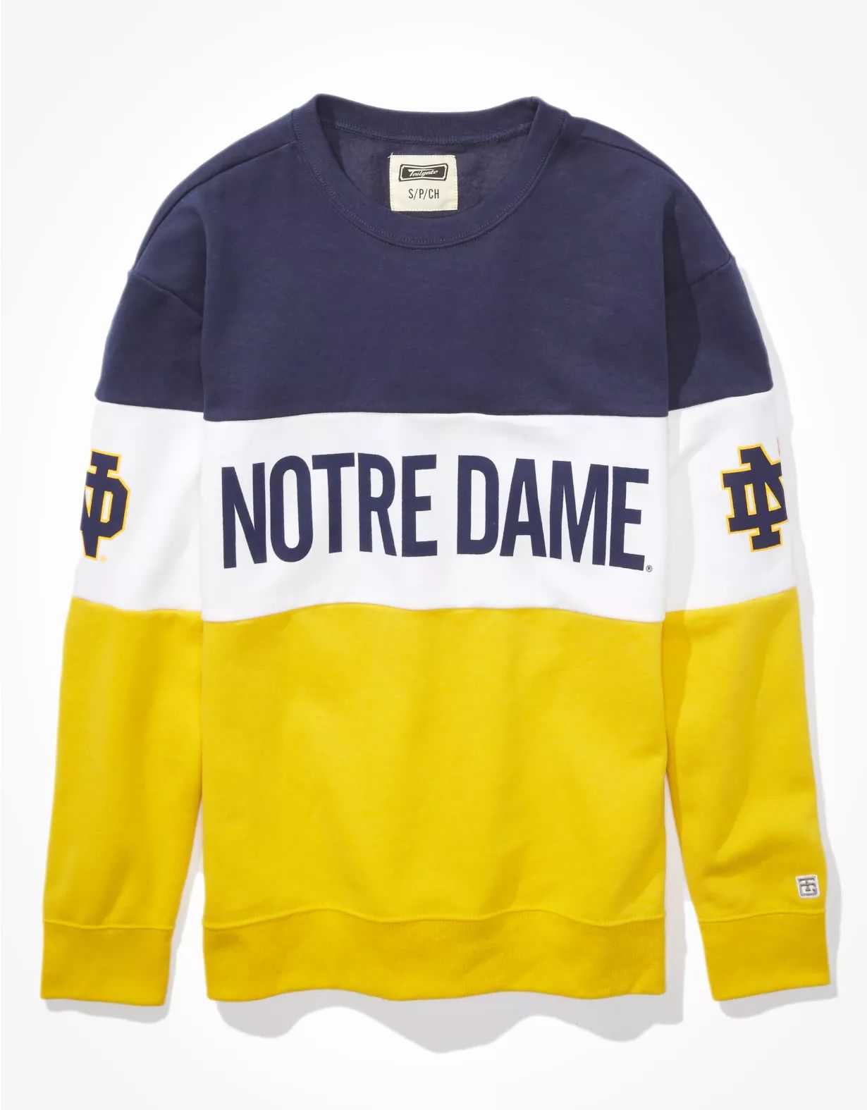 Tailgate Women's Notre Dame Colorblock Sweatshirt | American Eagle Outfitters (US & CA)