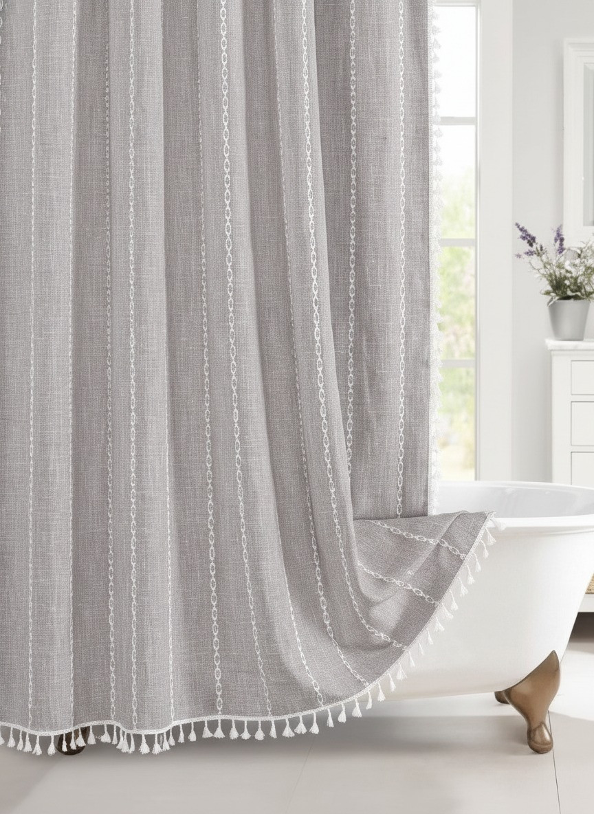 Aesthetic shower curtains for the boho or farmhouse style #farmhouse #bathroom #boho 

 #LTKHome #LTKSaleAlert