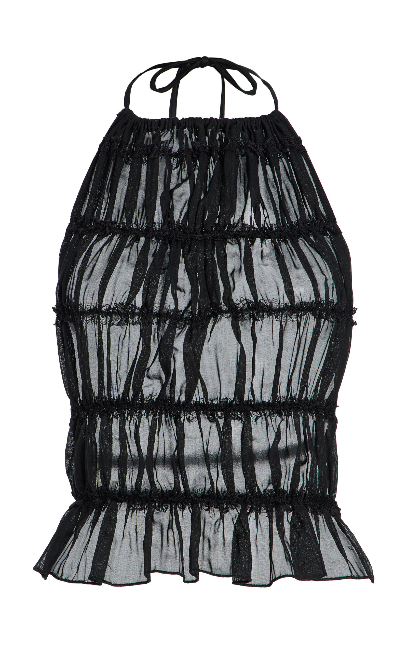 Arcina Ori - Juliette Ruched Halter Top - Black - M - Moda Operandi | Moda Operandi (Global)