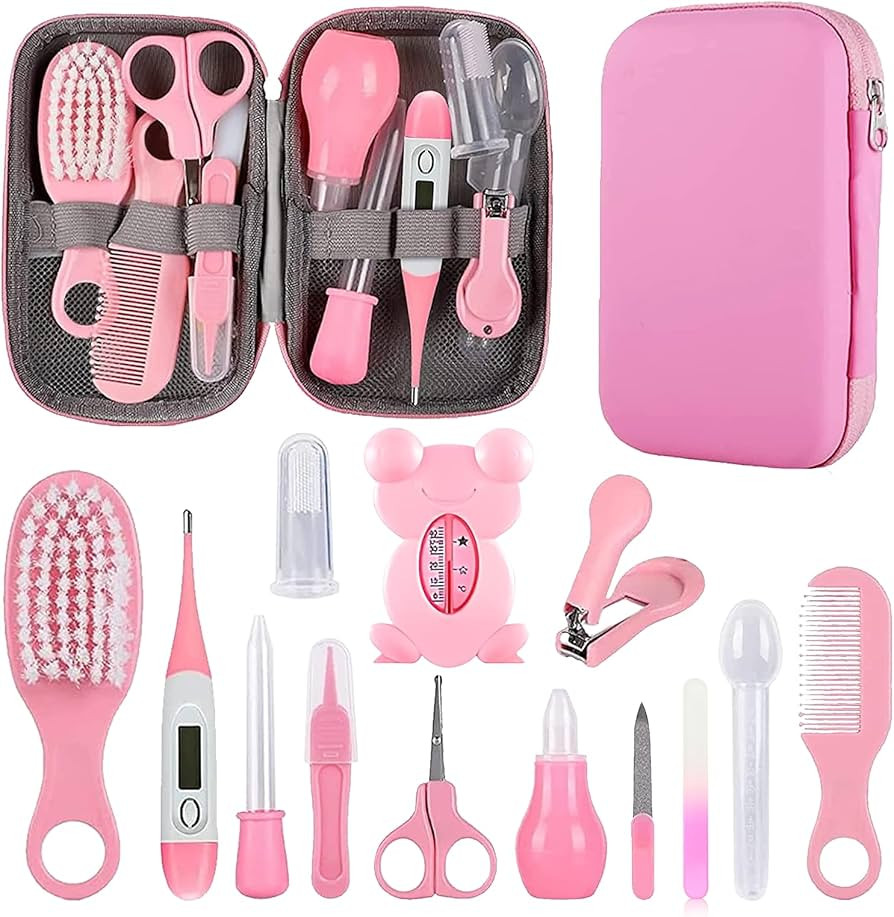 Baby Grooming Kit, Infant Safety Care Set with Hair Brush Comb Nail Clipper Nasal Aspirator,Baby ... | Amazon (US)