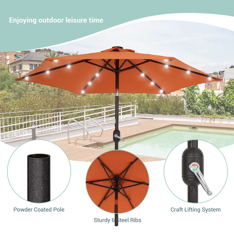 Dorance 90'' Lighted Market Umbrella | Wayfair North America