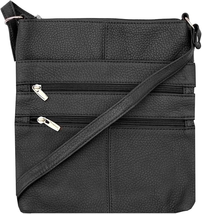 Silver Fever Women’s Leather Large Crossbody Travel College Student Indie Style Handbag Water R... | Amazon (US)