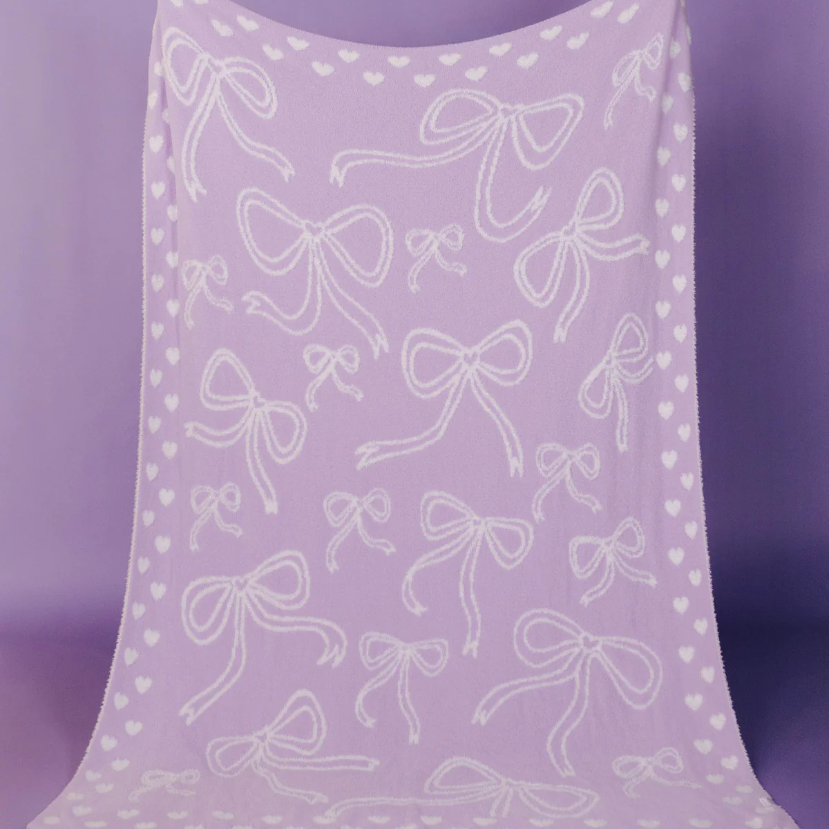 Blue Floral Bow Blanket 60x80 | Soft Oversized Cozy Blanket | Staykation