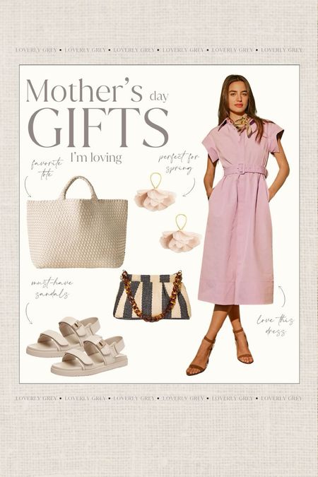 Mother's Day gifts in loving! This St. Barths tote is great for travel or everyday use. I love this belted pink midi dress and J. Crew flower earrings. Loverly Grey, Mother's Day

#LTKbeauty #LTKSeasonal #LTKstyletip